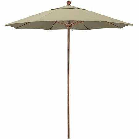 CALIFORNIA UMBRELLA Venture Series 7.5'' Push Lift Umbrella with 1.5'' American Oak Aluminum Pole 222ALTO71ABG